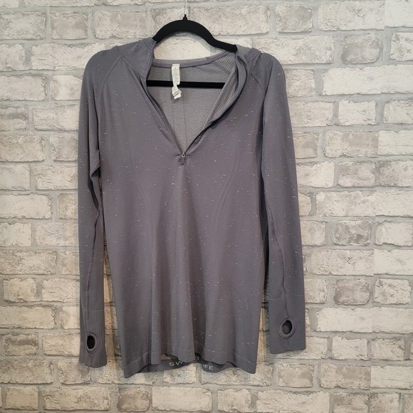 lululemon athletica Tops - Lululemon Sweat Life Gray Hoodie with Zipper SIZE 10
